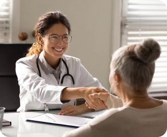 Photo of a woman consulting a doctor