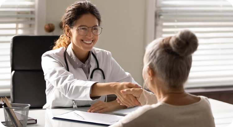 Photo of a woman consulting a doctor